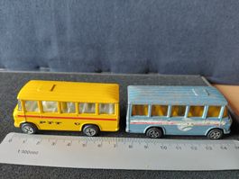 2x Bus Mercedes-Benz Bus gelb PTT + blau Crogi Juniors 🚌 ❤️