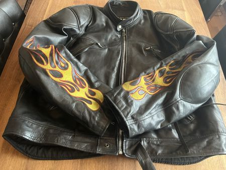 Motorradjacke 5XL Leder schwarz 