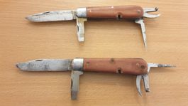 41 & 43 Elsener Militar Holz Vintage sackmesser Victorinox