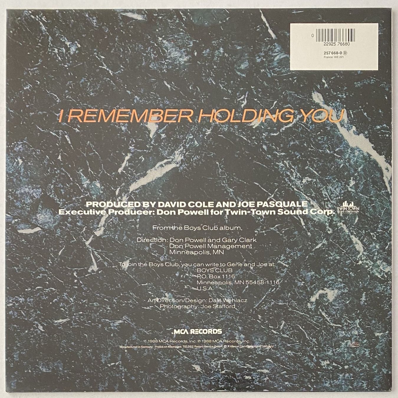 Vinyles: Boys Club, I Remember Holding You – D'occasion à Flums par Empe1 1