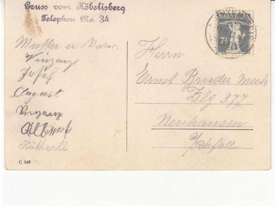 Ansichtskarten: Lichtensteig 1919, mit Stempel Köbelisberg – Gebraucht aus Bürglen TG von StampGraf 1