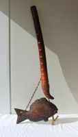 Jizai Kagi Kesselhalter Japan Fisch Holz Bambus Schnitzerei