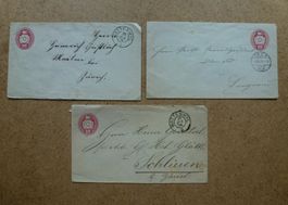 Schweiz ++ 3 alte Tübeli-Briefe ab 1869