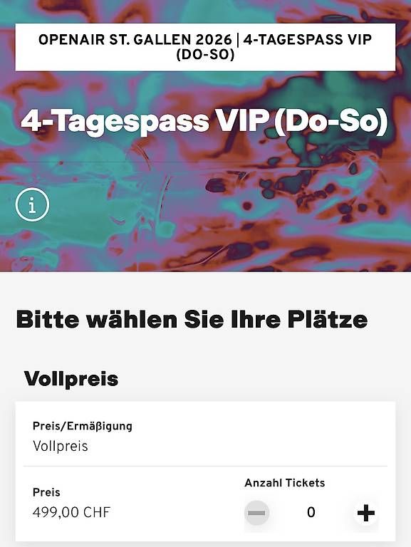 Biglietti: 2x VIP St. Gallen OpenAir Tickets   – Usato da Bern venduto da fio_6xkq 1