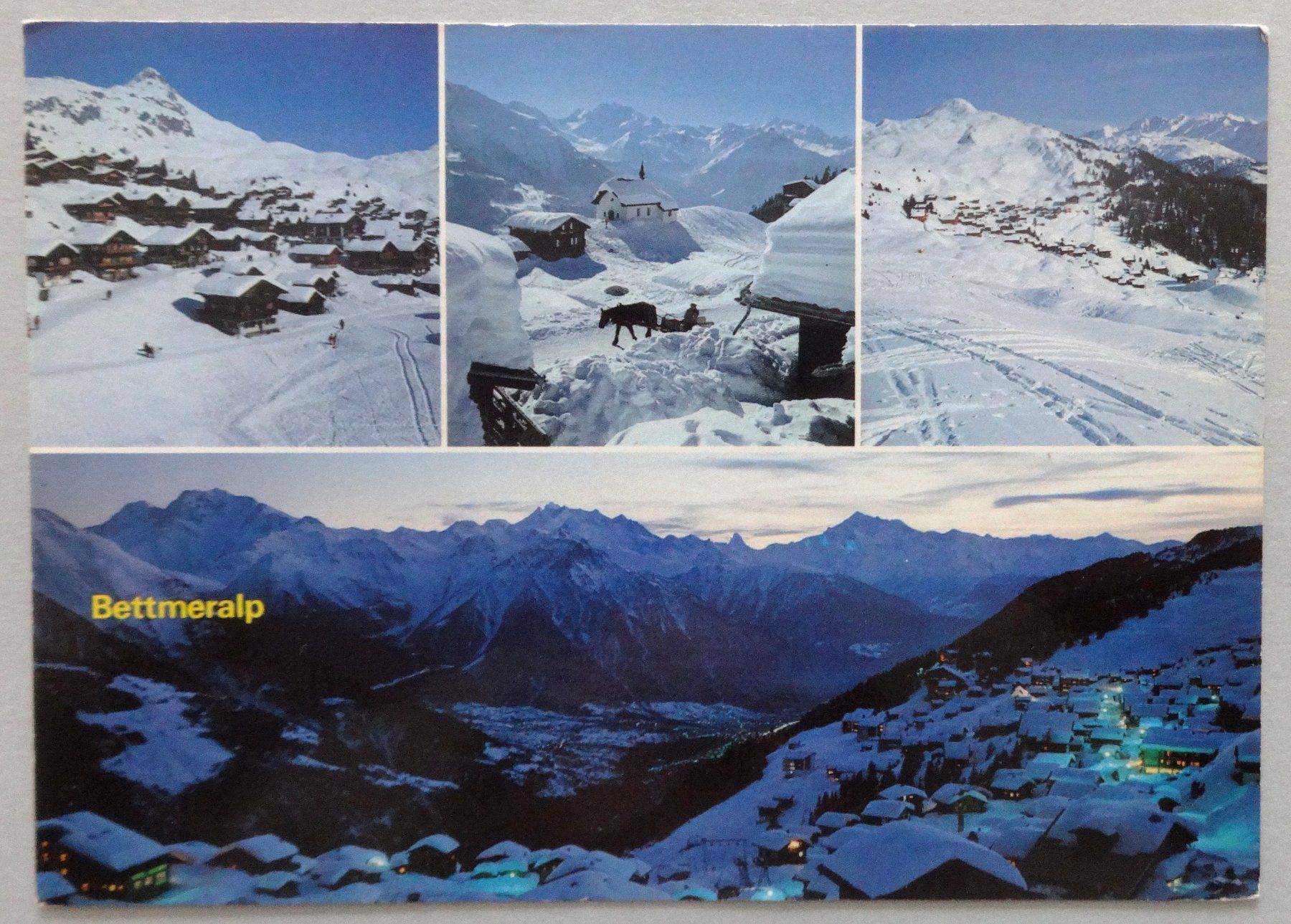 Ansichtskarten: Bettmeralp 1938 m, Wallis – Gebraucht aus Fétigny von Billy2miny
