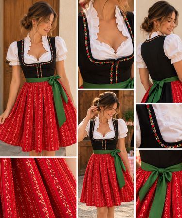 Dirndl Set with Blouse – Size 38 – NEW with Tags