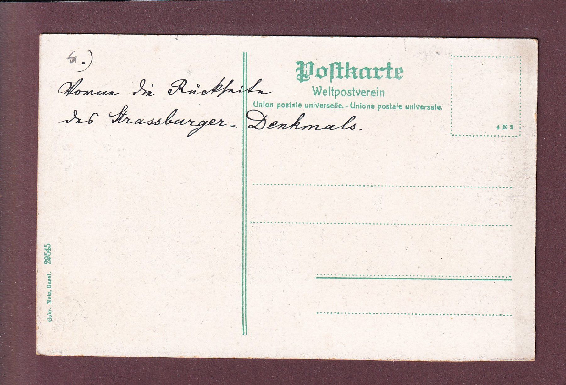 Cartoline postali: BASEL - Strassburger Denkmal - Bundesbahnhof – Usato da Pully venduto da nicecards 1