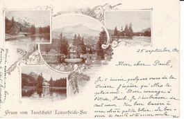 Gruss vom Inselchalet LENZERHEIDE-SEE GR gel. 1900!