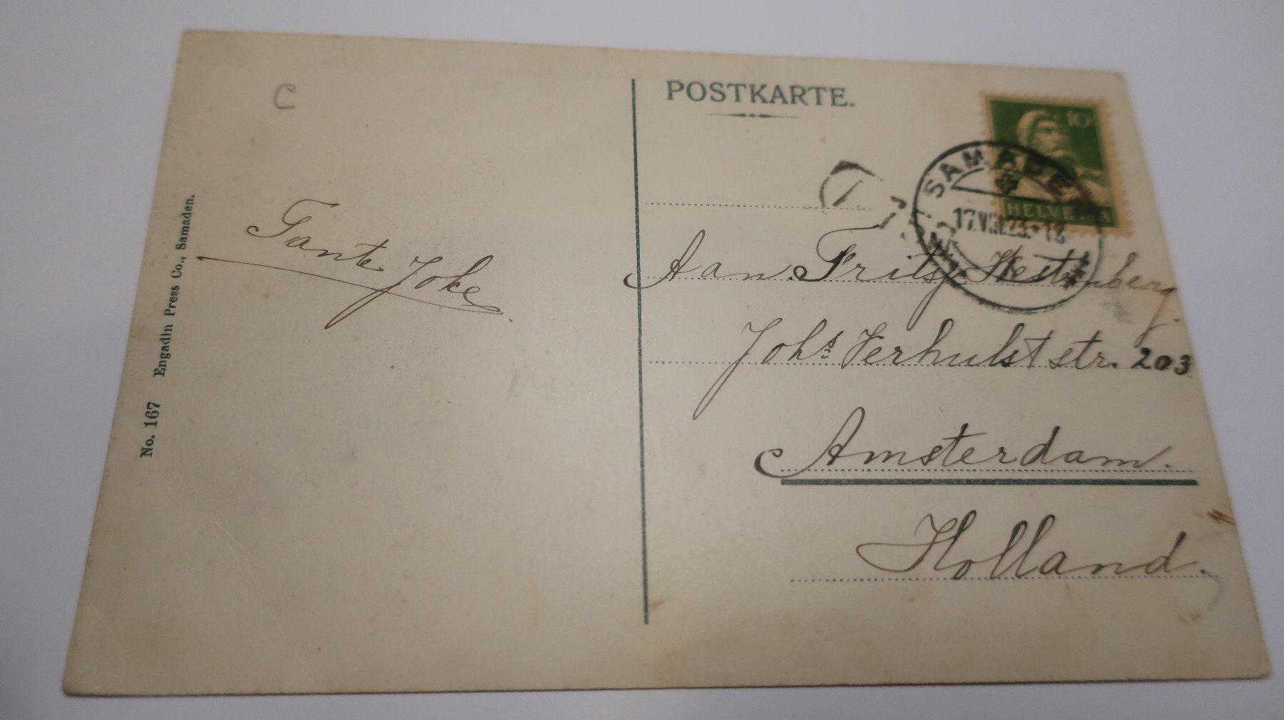 Ansichtskarten: Berninabahn Innviadukt bei St. Moritz 1923 – Gebraucht aus Cormoret von Pascalll2001 4