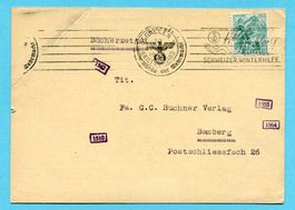 Bücherzettel von St. Gallen - Bamberg 1940 - Abs: W.Weinhold