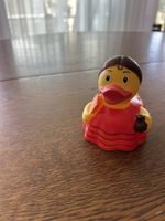 Badeente Flamenco Tänzerin rot gelb guter Zustand