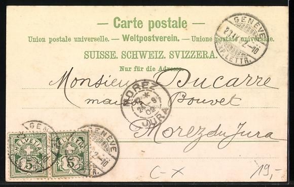 Ansichtskarten: AK Genève, Rue de Coutance, 1902 – Gebraucht aus Berlin von bartko-reher 1