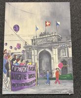Gemälde Charlotte Tr. Jakob 1992 Frauenstreik 