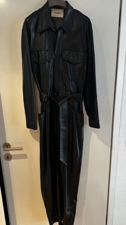 Nanushka Jumpsuit Kunstleder schwarz Grösse S 