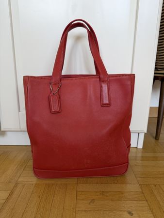 Vintage Coach Handtasche Leder rot