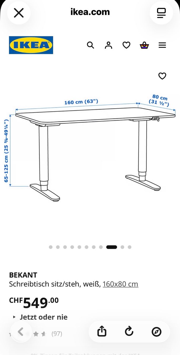 Ikea Schreibtische: BEKANT Stehpult/ Schreibtisch – Gebraucht aus Wilen b. Wollerau von chocolady
