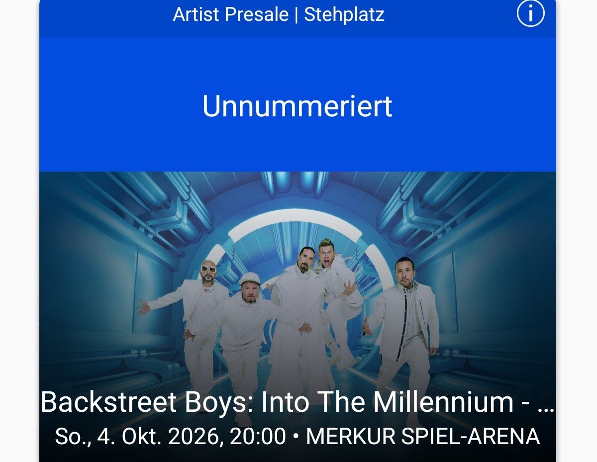 Biglietti: GOLDEN CIRCLE!!! BACKSTREET BOYS 4.10.2026 – Nuovo e nell'imballaggio originale da Steffisburg venduto da laa_5cnr