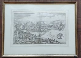 Luzern - Original Kupferstich - Matthäus Merian, gerahmt