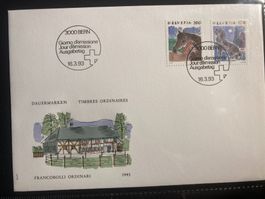 Schweiz 1993 FDC Satz Tiere Pferd Hund
