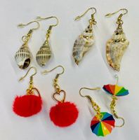 Funny Ohrringe Set Muscheln und Sonnenschirm 4 Paar