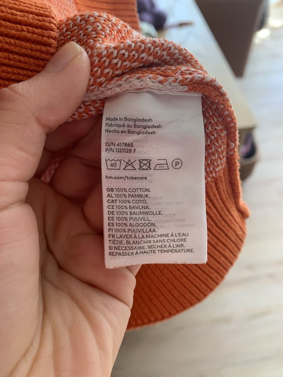 Maglioni & Felpe: Orange & White Checkered Knit Sweater -  100% Cotton – Nuovo (secondo la descrizione) da Neukirch (Egnach) venduto da ginger34 2