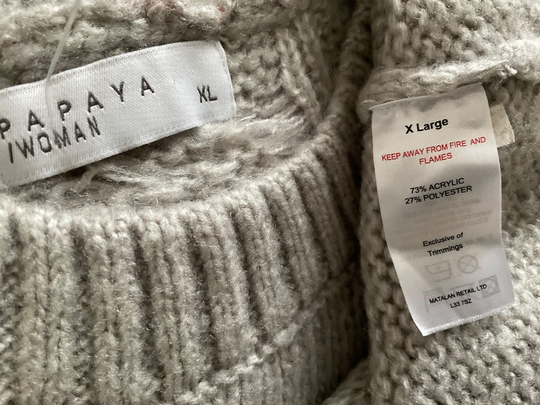 Maglioni & Felpe: PAPAYA oversize Pullover Gr L/XL Hellgrau Neuwertig – Nuovo (secondo la descrizione) da Urdorf venduto da alda02 6