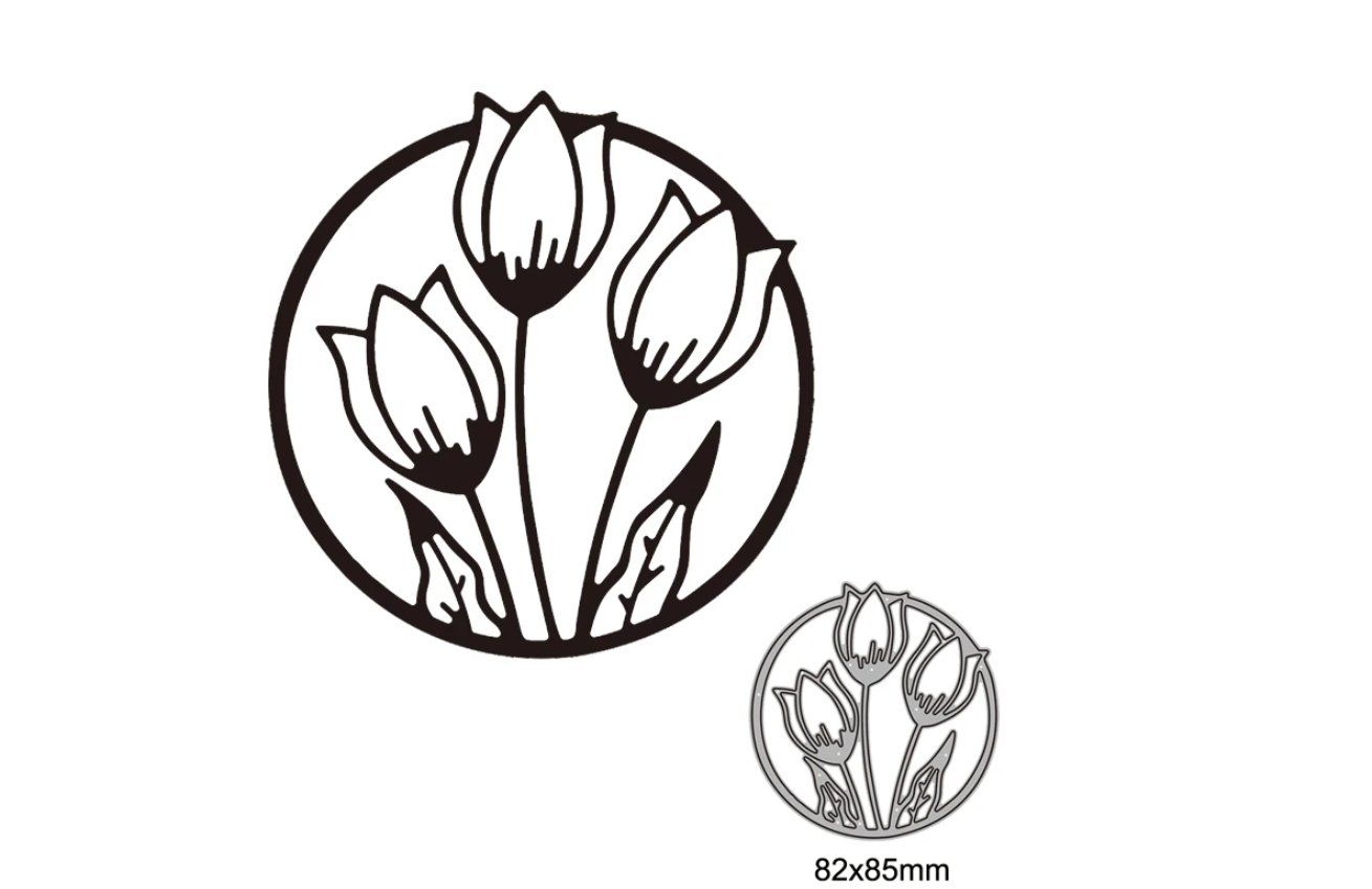 Sciablone: Neue Stanzschablone Tulpen im Rahmen – Nuovo e nell'imballaggio originale da Effretikon venduto da wenuss 1