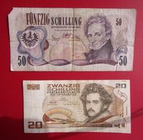 Alte Österreichische Schilling Banknoten - 50 + 20 Schilling