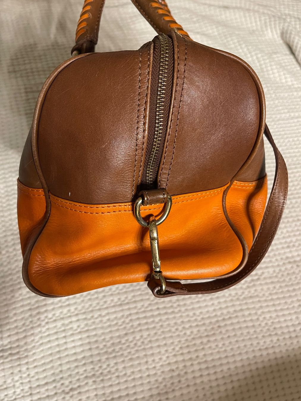 Mango Borse da donna: Mango Handtasche Leder braun orange – Usato da Niedergösgen venduto da MacWinder 2
