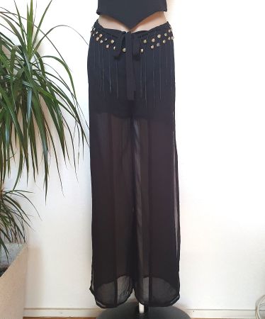 Pantalon voile Large PINKY Noir – Taille S