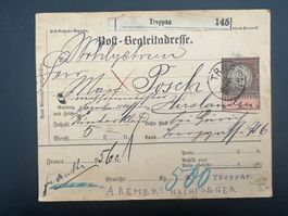 1890 Österreich Post-Begleitadresse nach Zürich   (G722)
