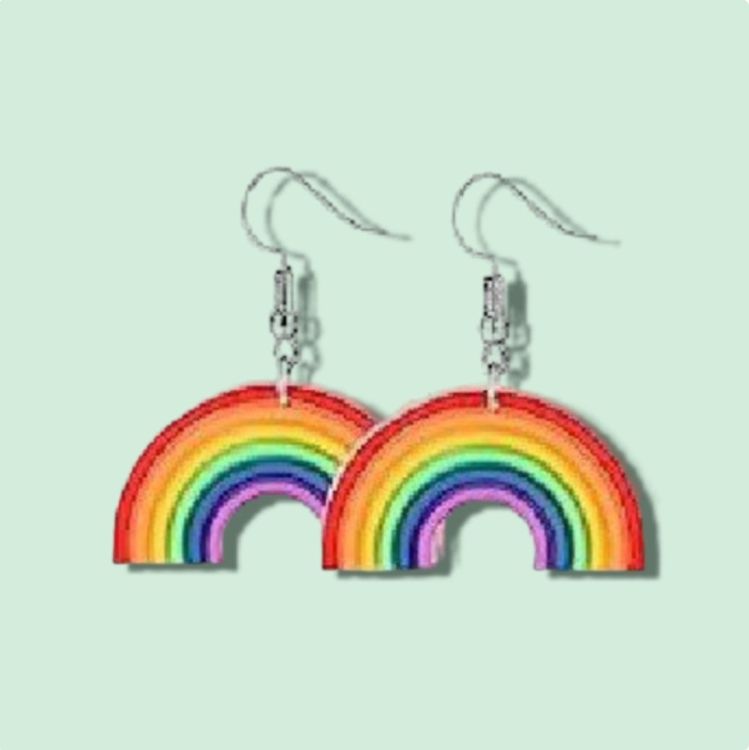 FASHEWELRY Filigran Anhänger Edelstahl - Regenbogen Flügel Charms Für DIY Schmuck