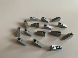LEGO - 15 - GRAUE - NEGATIVE - SCHRÄG - STEINE