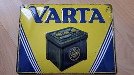 Plaque métal VARTA 3D. Neuve
