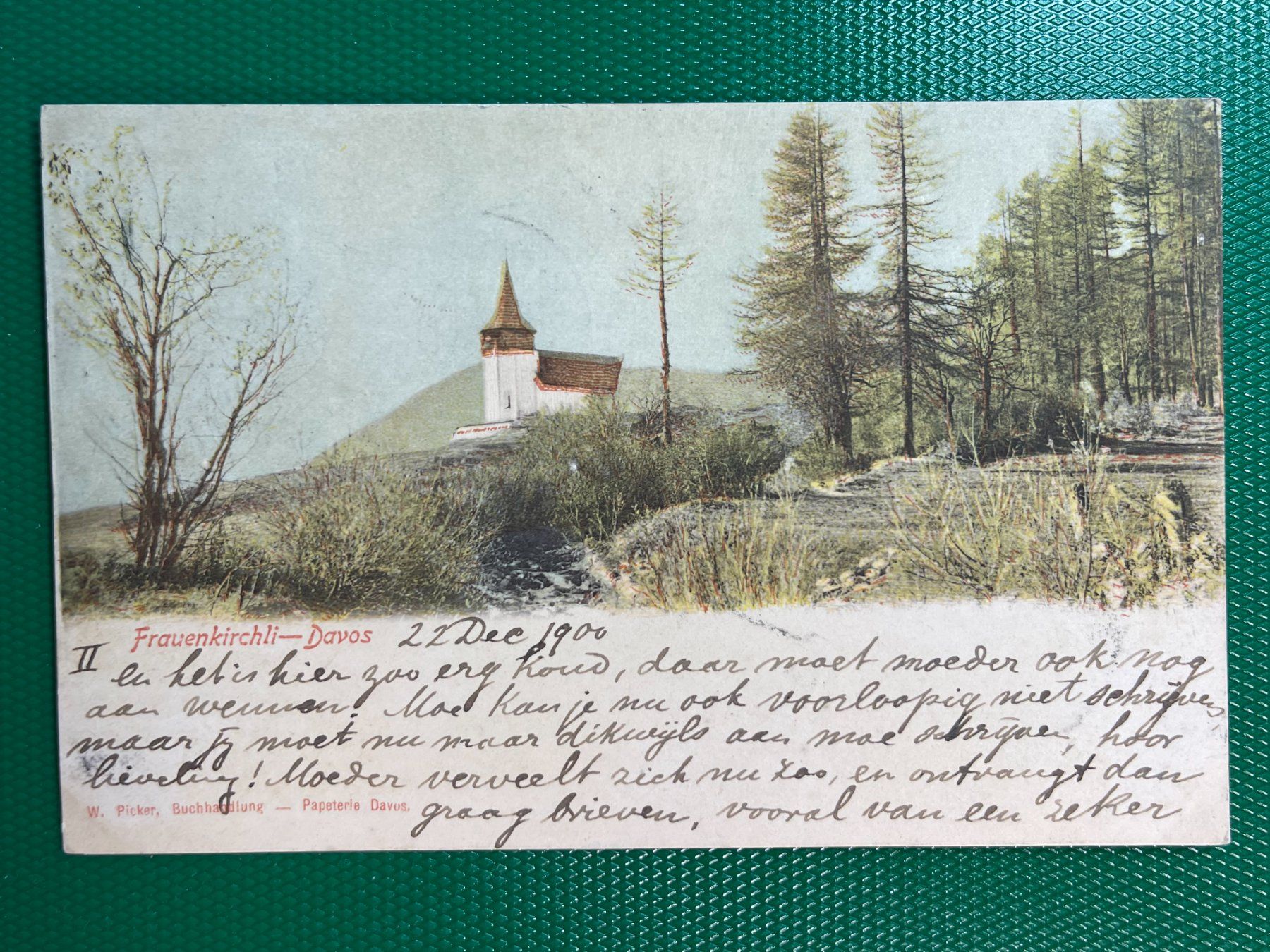 Cartoline postali: Frauenkirchli - Davos - 1900 – Usato da Steg VS venduto da _vinci_