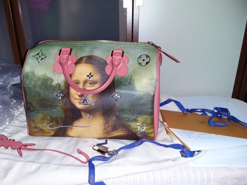 LOUIS VUITTON Masters Speedy 30 Bag M43372 Mona Lisa Jeff Koons