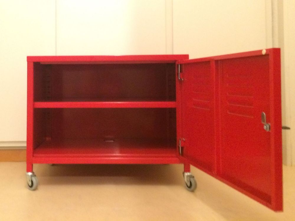 roter IKEA PS MetallSchrank auf Rollen Kaufen auf Ricardo