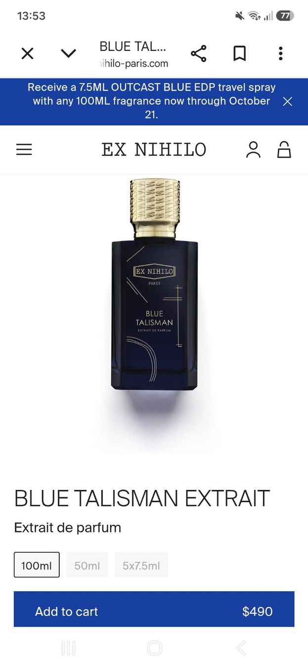 Ex Nihilo Profumi & Eau de Toilette: BLUE TALISMAN von EX NIHILO – Nuovo e nell'imballaggio originale da Uerkheim venduto da Pod23 1