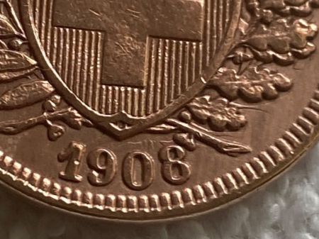 Alle Münzen: 2 centimes/rappen 1908 Abart – Gebraucht aus Nyon von Ilmi09 2