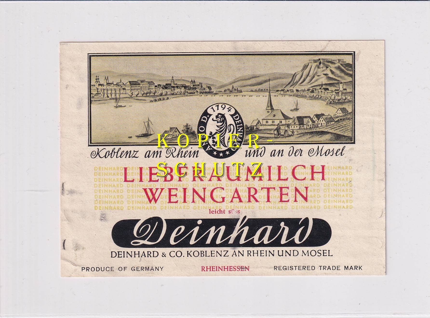 Papiere: Etikette - Liebfraumilch Weingarten /bd – Gebraucht aus Hombrechtikon von Rudolf07