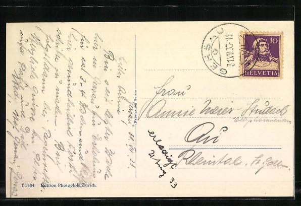Cartoline postali: Gersau, Panorama des Ortes vor Bergspitz – Usato da Berlin venduto da bartko-reher 1