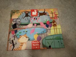 Taktiles Puzzle mit grossen Teilen und Fellelemente