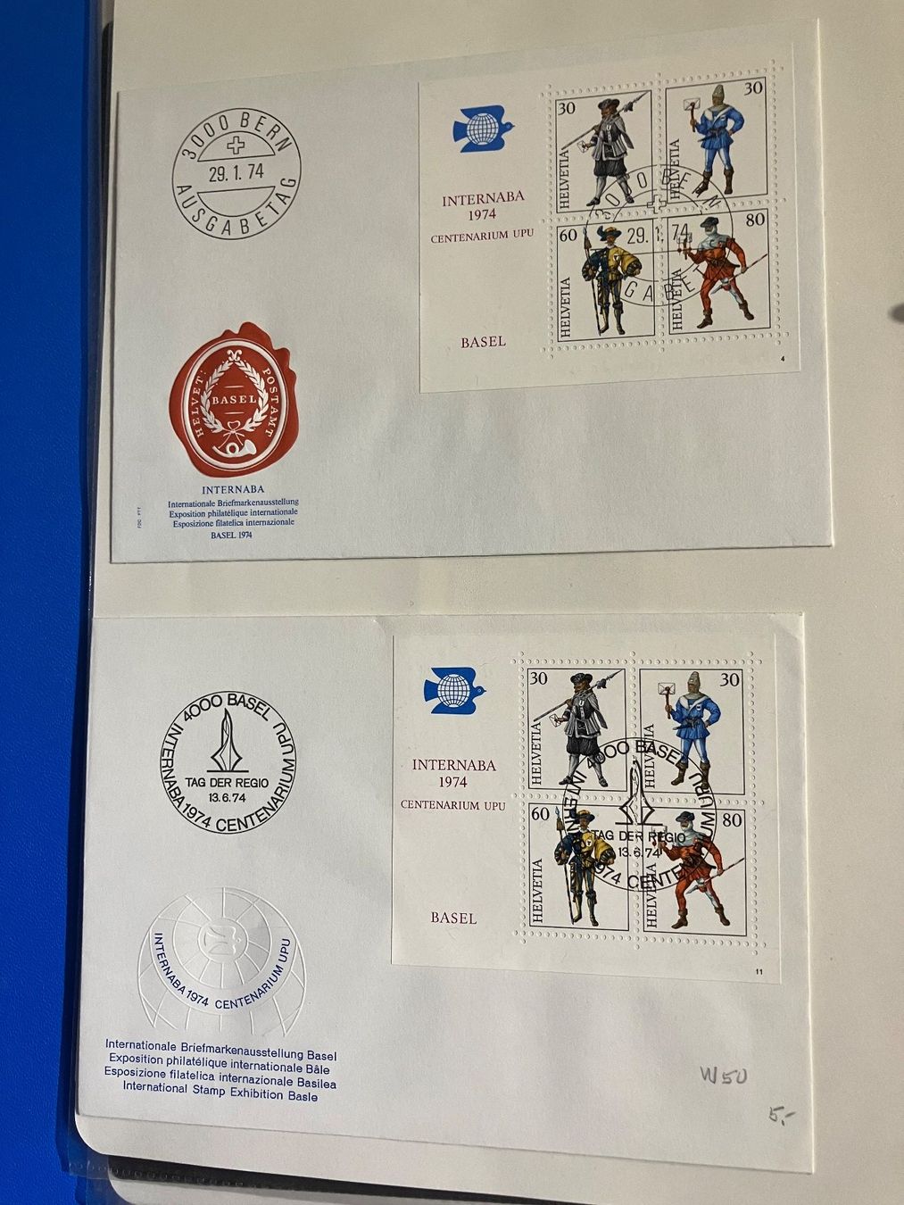 Tutti i francobolli: Sonderbrief INTERNABA 1974 Basel – Usato da Cunter venduto da Bicasi58
