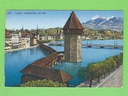 Luzern, Kappelbrücke und Rigi