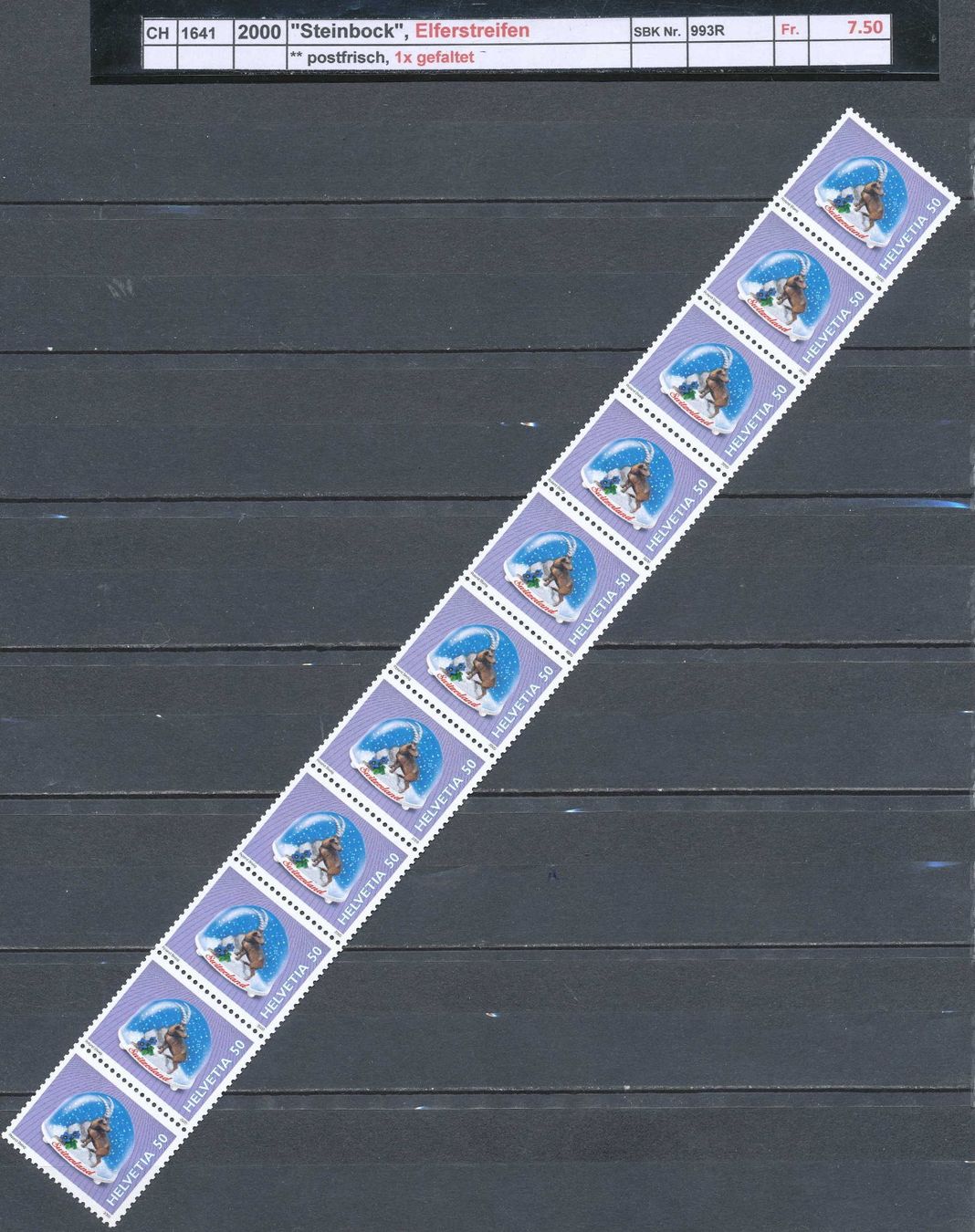 Alle Briefmarken: 2000 "Steinbock"- Rollenmarke Elferstreifen, ** postfrisch – Neu (gemäss Beschreibung) aus Winterthur von Zupogeru