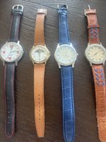 4 Uhren Konvolut Lederarmbänder verschiedene Modelle
