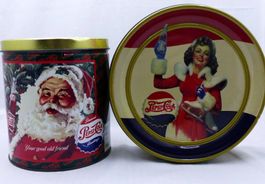 PEPSI COLA VINTAGE 1995 OLIVE TIN CAN X-MAS EDITION