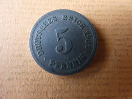 Dt. Reich 1903 F, 5 Pfennig
