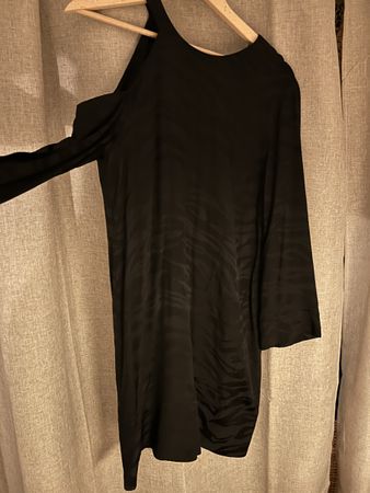 Robe Zadig&Voltaire noire S soie asymétrique motif tigre