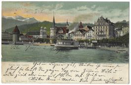 Gruss  aus  Luzern    -    mit Dampfschiff